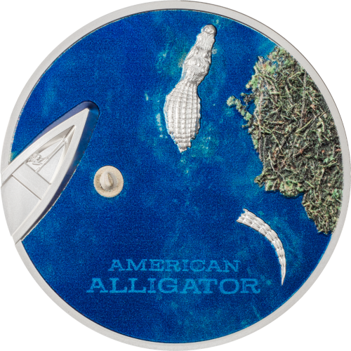 Palau 2022 5$ AMERICAN ALLIGATOR 1 Oz Silver Coin