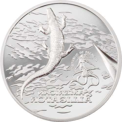 Palau 2022 5$ AMERICAN ALLIGATOR 1 Oz Silver Coin