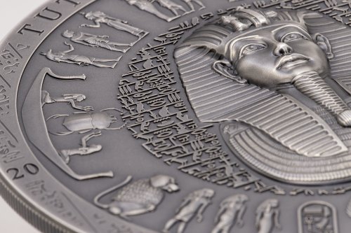 Cook Islands 2022 20$ TUTANKHAMUN TOMB 1922 Archeology Symbolism Antiqued 3 Oz silver coin