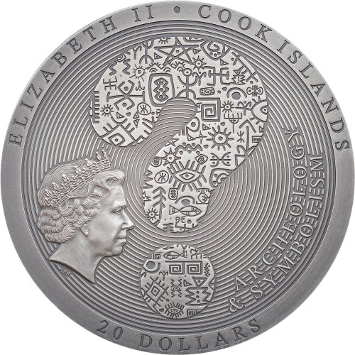 Cook Islands 2022 20$ TUTANKHAMUN TOMB 1922 Archeology Symbolism Antiqued 3 Oz silver coin