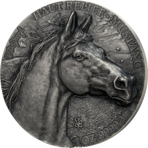 Ivory Coast 2026 Mauquoy Haut Relief - Big Five - Mustang 1 Oz silver coin