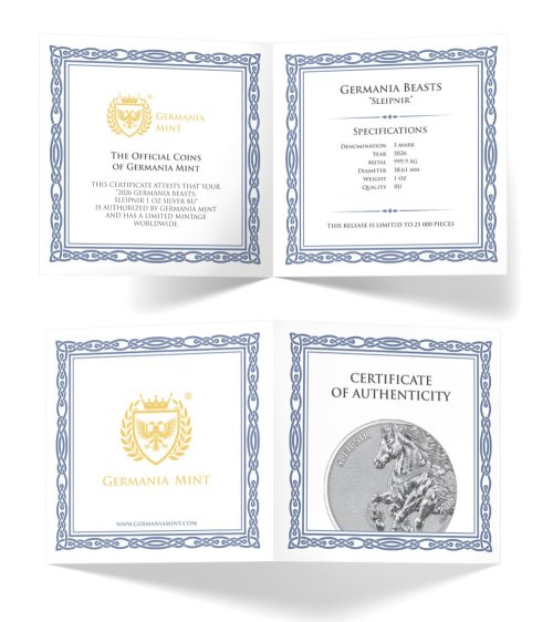 Germania 2026 5 Mark Germania Beasts Sleipnir 1 Oz silver coin