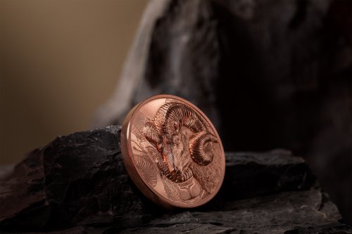 Mongolia 2022 250 Togrog MAGNIFICENT ARGALI Ram 50g Copper coin