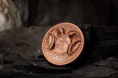 Mongolia 2022 250 Togrog MAGNIFICENT ARGALI Ram 50g Copper coin