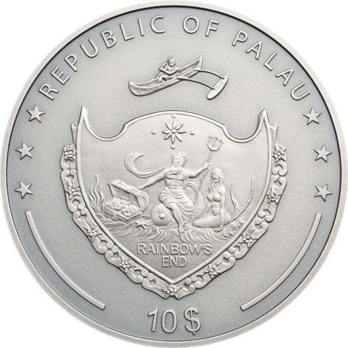 Palau 2019 10$ - Mythische Kreaturen - Green Dragon 2 Oz- silver coin