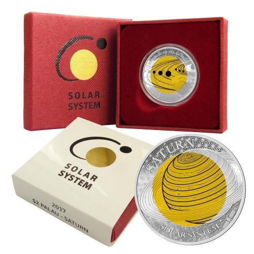 Palau 2017- 2$ - Solar System - Saturn -Silver and Niobium coin