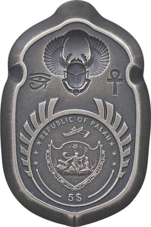 Palau 2022 5$ RAMSES II Scarab 1 Oz Silver Coin