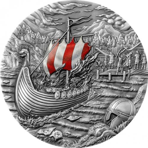 Palau 2021 10$ VIKINGS Afterlife Rites of Passage 2 Oz Silver Coin