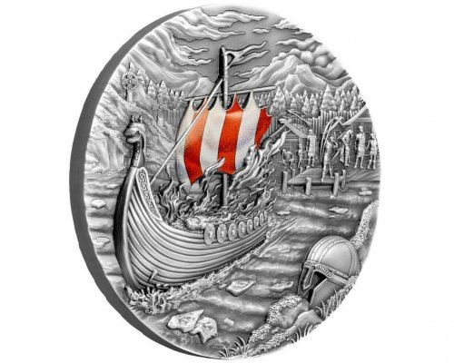 Palau 2021 10$ VIKINGS Afterlife Rites of Passage 2 Oz Silver Coin