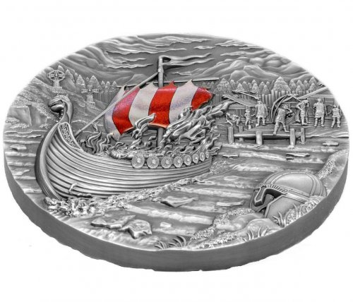 Palau 2021 10$ VIKINGS Afterlife Rites of Passage 2 Oz Silver Coin