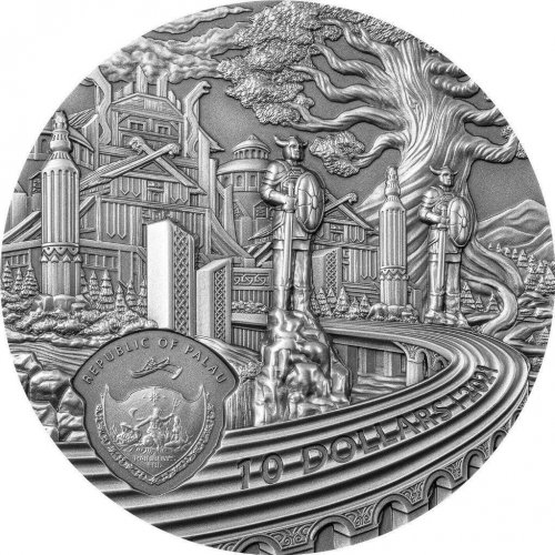 Palau 2021 10$ VIKINGS Afterlife Rites of Passage 2 Oz Silver Coin