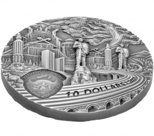 Palau 2021 10$ VIKINGS Afterlife Rites of Passage 2 Oz Silver Coin