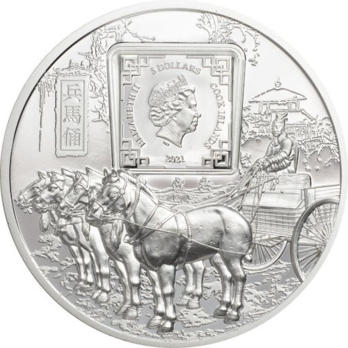 Cook Islands 2021 5$ TERRACOTTA WARRIORS 1 Oz Silver Coin