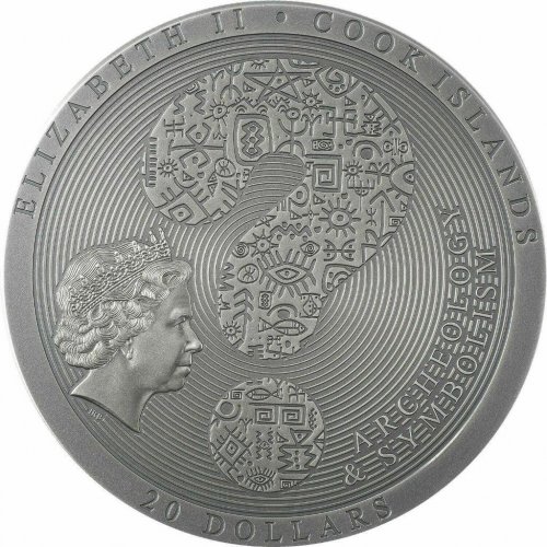 Cook Islands 2021 20$ CYBELE DISK Antiqued Archeology Symbolism 3 Oz Silver Coin