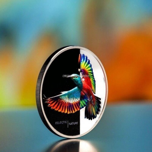 Cook Islands 2022 5$ ROLLER Eclectic Nature Bird 1 Oz Silver Coin