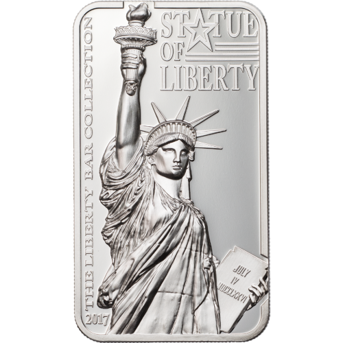 Cook 2017 10$ The Liberty Bar Collection - Statue of Liberty 2 Oz silver coin