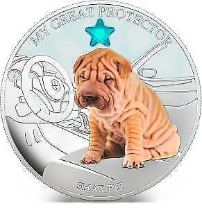 Fiji 2013 2$ My Great Protector IV Shar Pei Dogs&Cats 1Oz Silver Coin