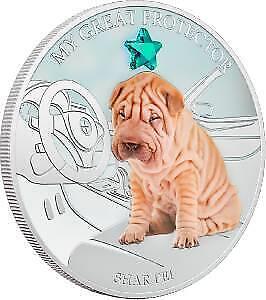 Fiji 2013 2$ My Great Protector IV Shar Pei Dogs&Cats 1Oz Silver Coin