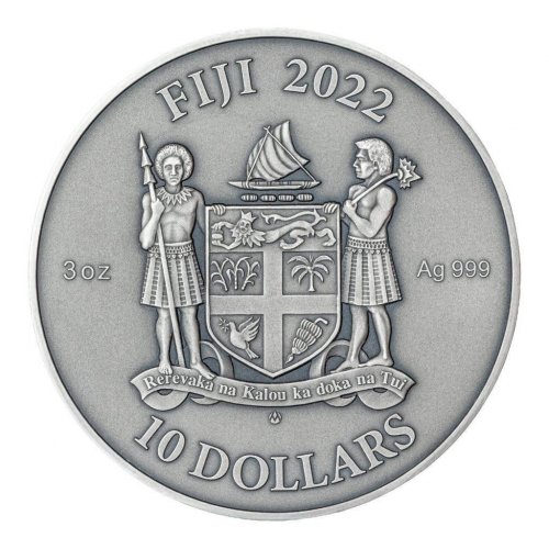 Fiji 2022 10$ ART NOUVEAU Mandala Art 3 Oz Silver Coin