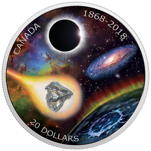 Canada 2018 20$150 Jahrestag ROYAL ASTRONOMICAL SOCIETY Meteorit Observatorium