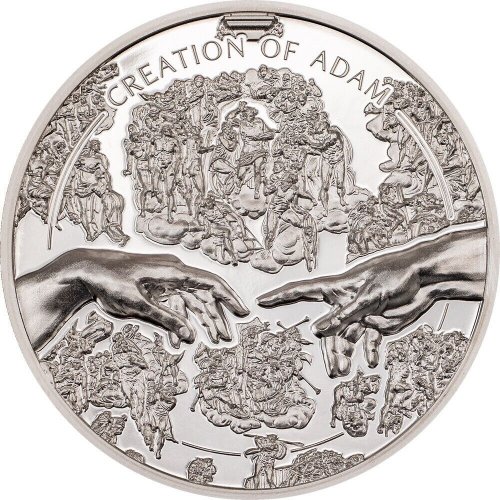 Cook Islands 2023 5$ CREATION OF ADAM X Ray 1 Oz Silver Coin