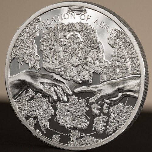 Cook Islands 2023 5$ CREATION OF ADAM X Ray 1 Oz Silver Coin