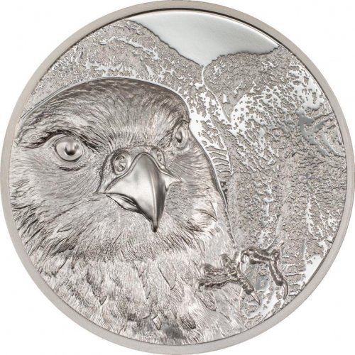 Mongolia 2023 500Togrog FALCON Wild Mongolia 1 Oz Silver Coin