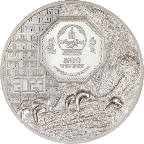 Mongolia 2023 500Togrog FALCON Wild Mongolia 1 Oz Silver Coin