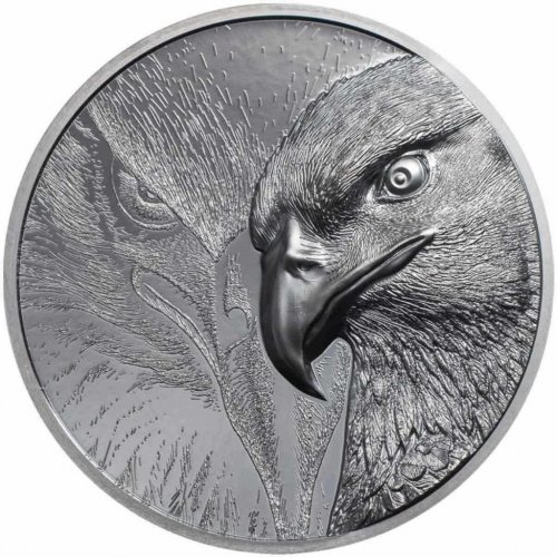 Mongolia 2020 1000 Togrog - Majestic Eagle - 2 Oz Black Proof silver coin