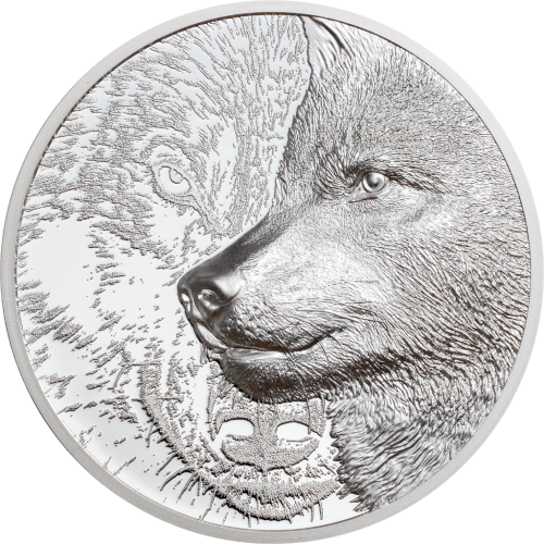 Mongolia 2021 500 Togrog Mystic Wolf 1 Oz Silver Antique Coin