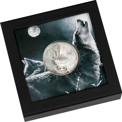 Mongolia 2021 500 Togrog Mystic Wolf 1 Oz Silver Antique Coin