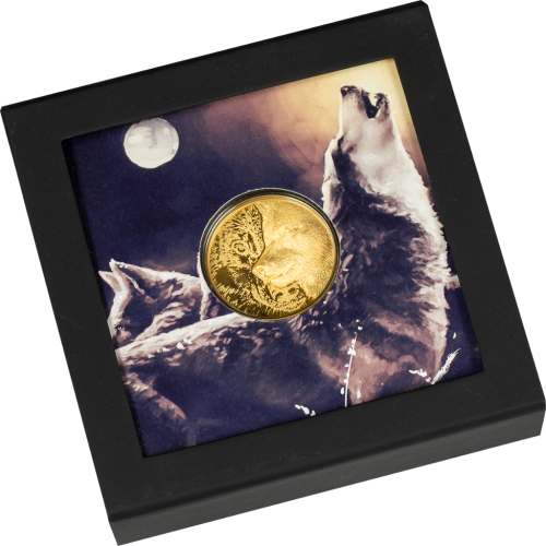 Mongolia 2021 25000 Togrog - Majestic Wolf Gold -1 Oz coin