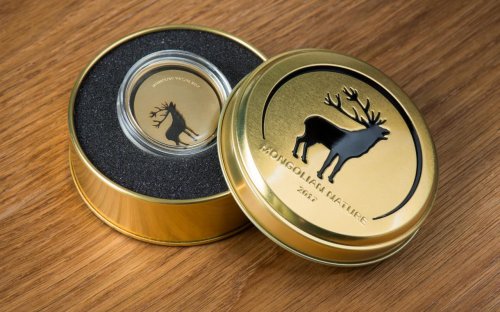 Mongolia 2017 500 Togrog- Mongolian Nature - Roaring Deer 1 Oz Silver Coin