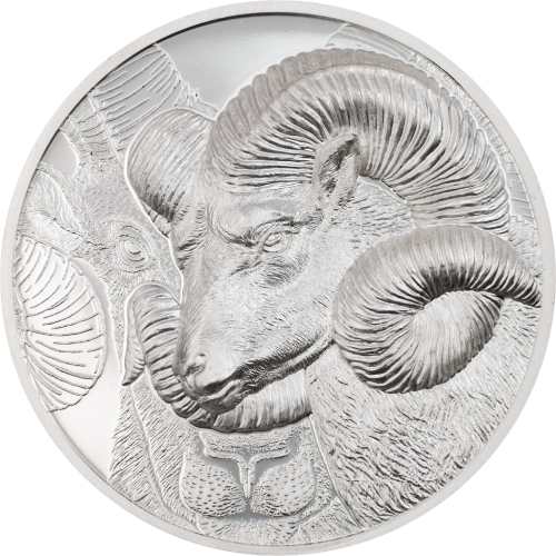 Mongolia 2022 500Togrog Magnificent Argali - 1 Oz Silver Coin