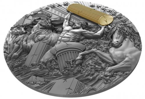 Niue 2021 5$- Twelve Labours of Hercules - Augean Stables - 2 Oz silver coin