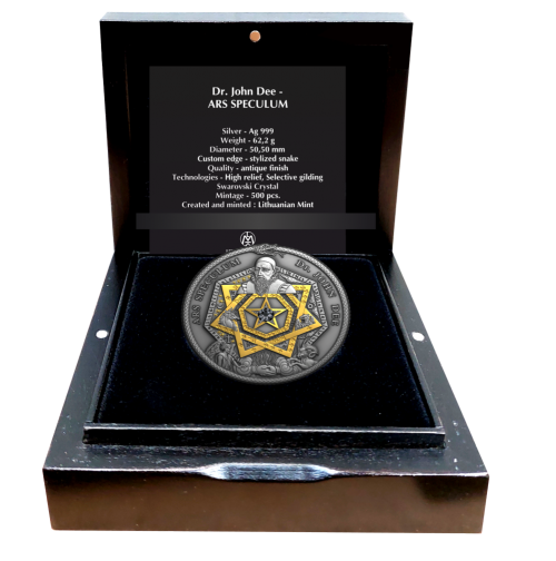 Niue 2022 5$ DR JOHN DEE ARS SPECULUM Alchemist 2 Oz silver coin