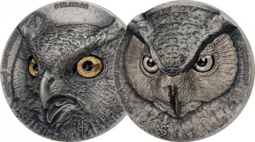 Ivory Coast 2021 2x 5000 Francs Edition Signature Owl 2x5 Oz silver coins