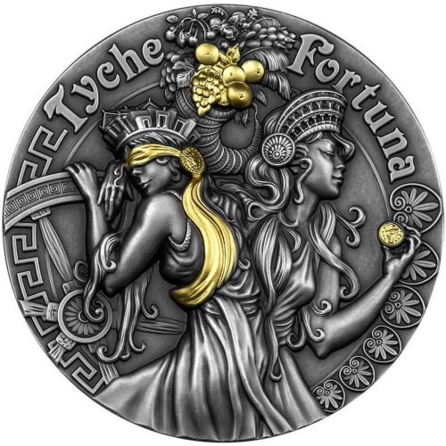 Niue 2021 5$ FORTUNA AND TYCHE Goddesses 2 Oz Silver Coin