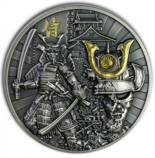 Niue 2019 5$ SAMURAI WARRIORS Antique Finish 2 Oz silver coin