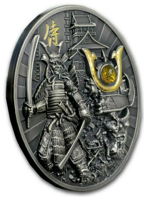 Niue 2019 5$ SAMURAI WARRIORS Antique Finish 2 Oz silver coin