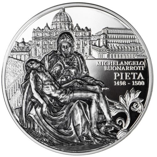 Niue 2019 5$ Masterpieces of Sculptural - Pieta 2 Oz silver coin