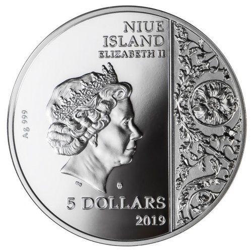 Niue 2019 5$ Masterpieces of Sculptural - Pieta 2 Oz silver coin