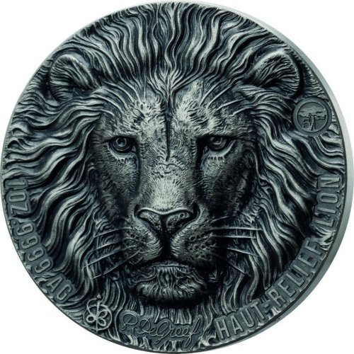 Ivory Coast 2021 Mauquoy Haut Relief - Big Five - Lion 1 Oz silver coin