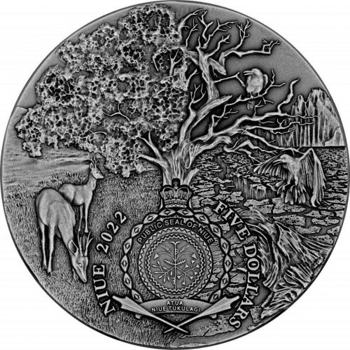 Niue 2022 5$ Angels and Demons - MICHAEL 2 Oz Antique Finish silver coin