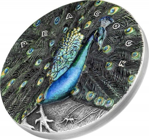 Niue 2022 7$ - Amazing Animals -Peacock 3 Oz silver coin