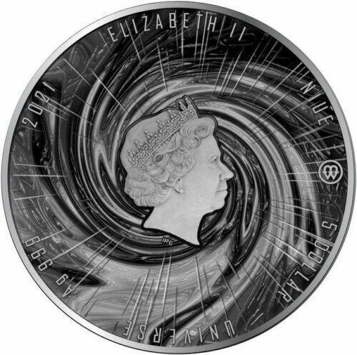 Niue 2021 5$ BLACK HOLE Universe Domed 2 Oz Silver Coin