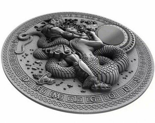 Niue 2018 2$  PERSEUS Silicone Demigods 2 Oz silver coin