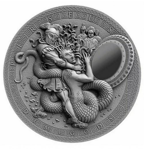 Niue 2018 2$  PERSEUS Silicone Demigods 2 Oz silver coin