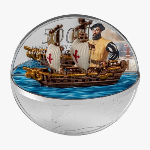 Niue 2021 5$ Ferdinand Magellan 3D Shape 500th Anniversary 2 Oz silver coin