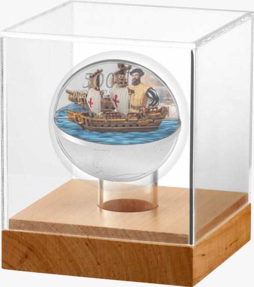 Niue 2021 5$ Ferdinand Magellan 3D Shape 500th Anniversary 2 Oz silver coin